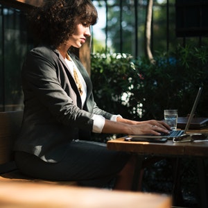 Woman Working on Computer